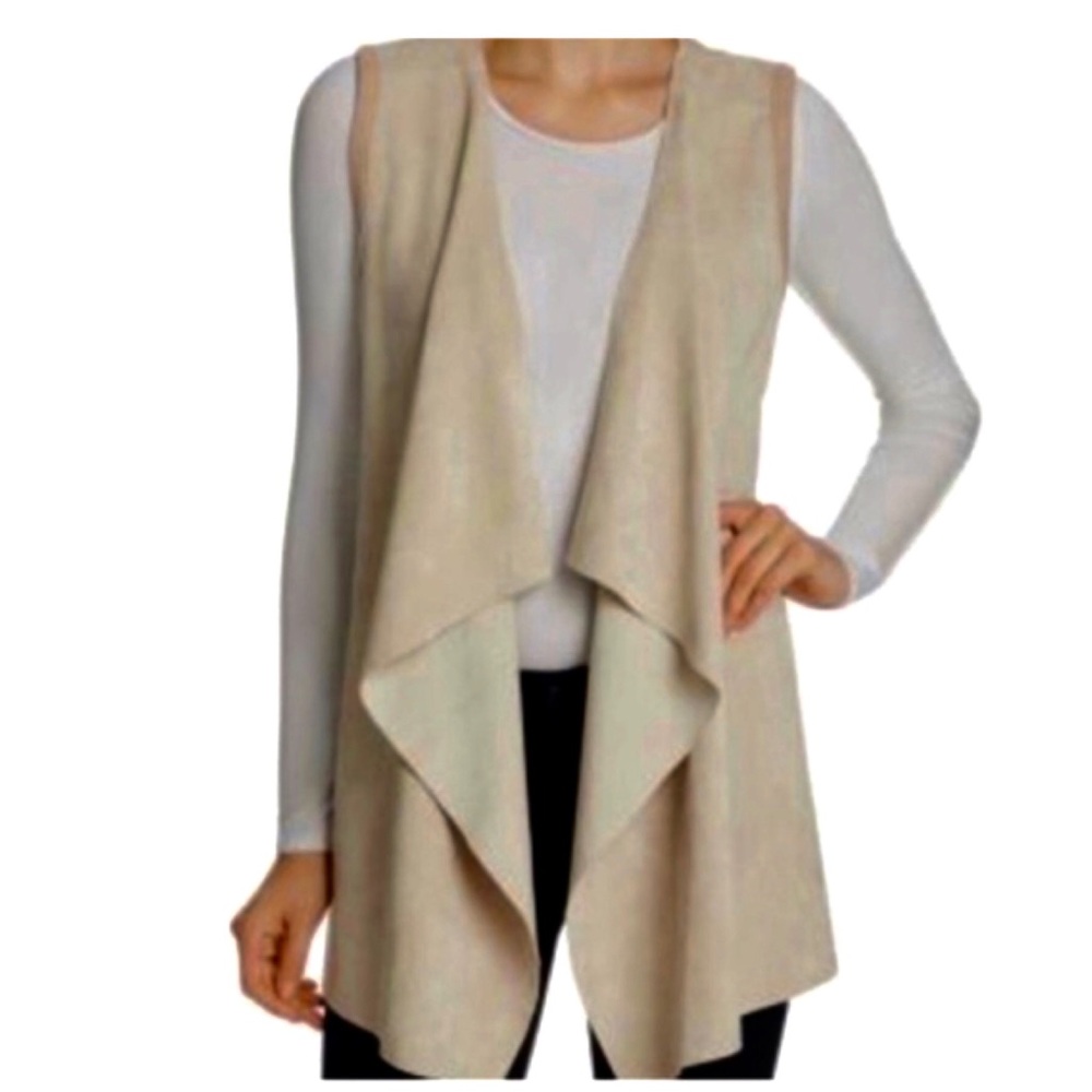 Calvin Klein Cream Faux Suede Sweater Vest